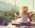 little girl on swing