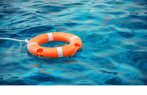 This life preserver inflates instantly when it hits the water